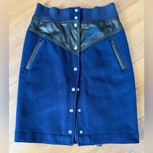 NikeLab X Sacai Windrunner Skirt Navy Wool/Black Leather 2015 / medium